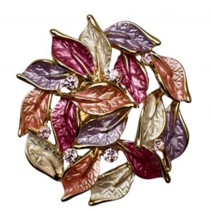 Magnetic Brooch – Purple & Pink Mixed Colour Leaves
