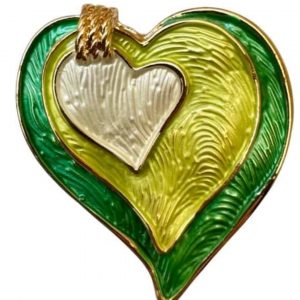 Magnetic Brooch – Green Heart